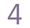 The number 4 to show that the fourth step to the dental implant process is placing the crown. 